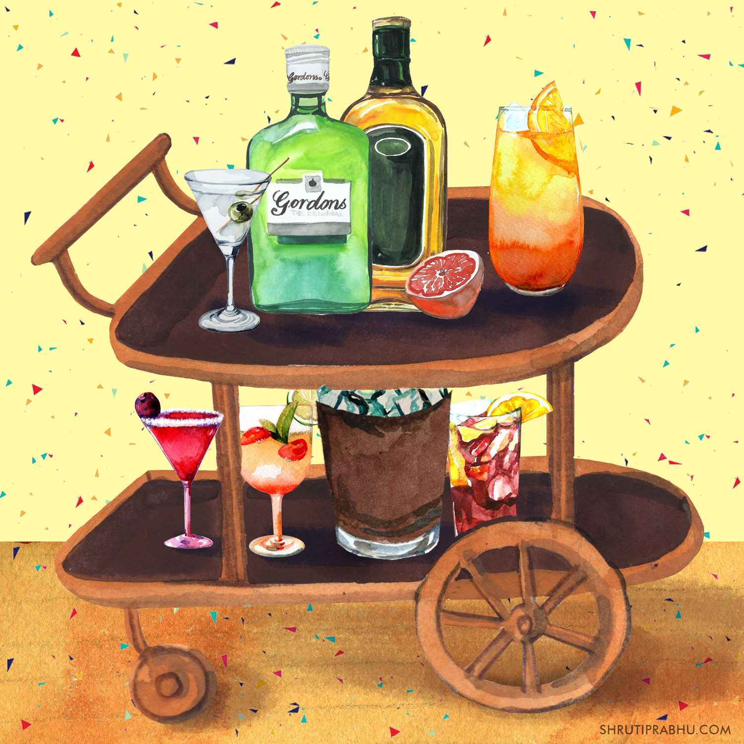 Bar Cart - Food Illustration