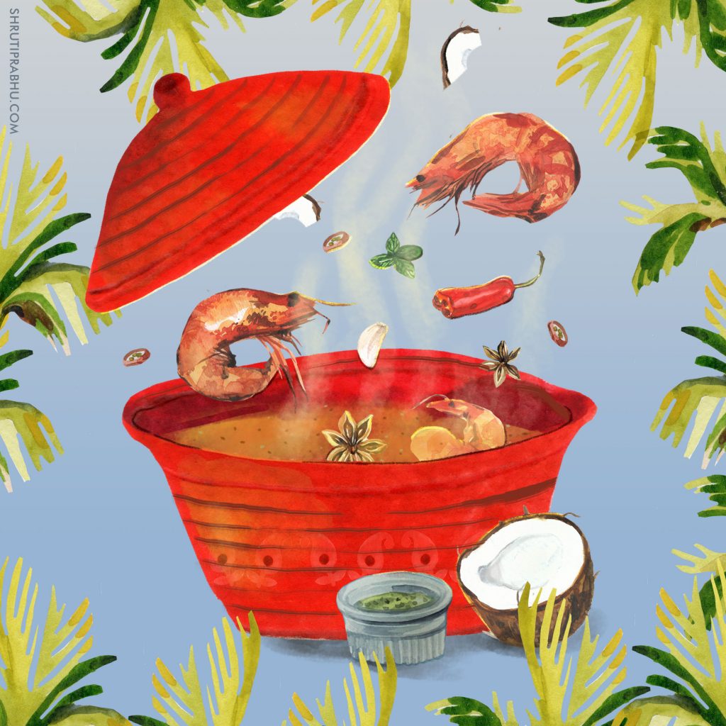 Food Illustration - Prawn Coconut Curry